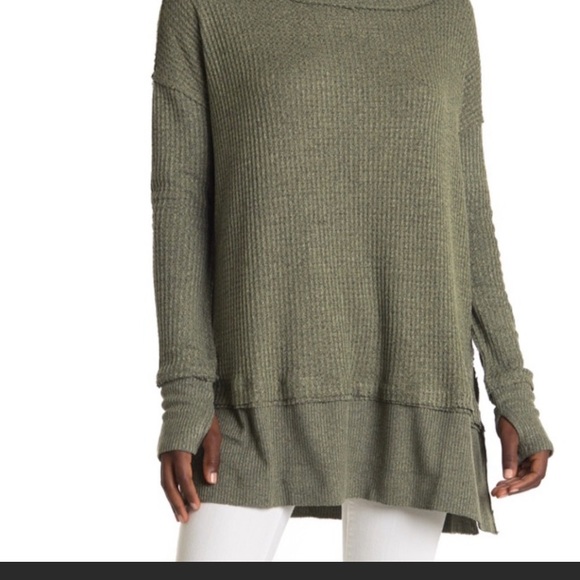 Free People North Shore Thermal Tunic Top - Red and green ,Xs - Picture 3 of 10